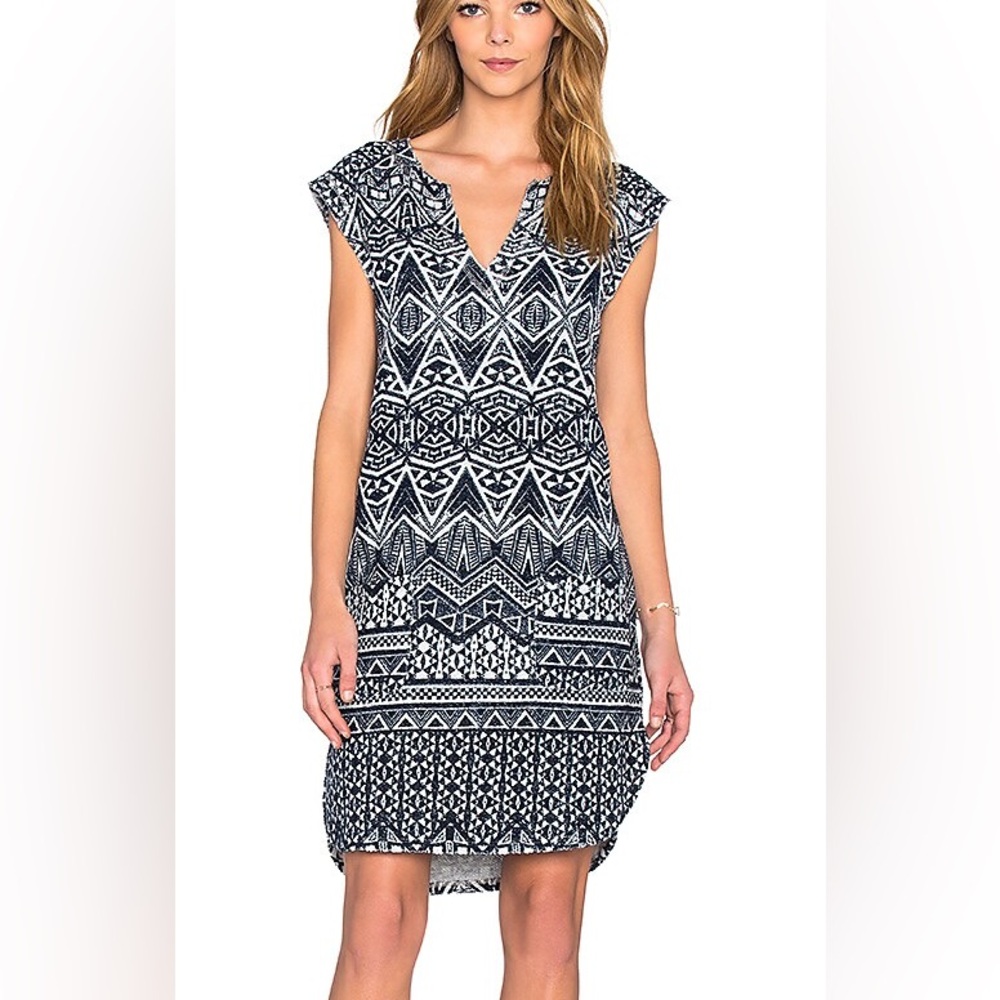Velvet by Graham & Spencer Navy and White Midi Dress
